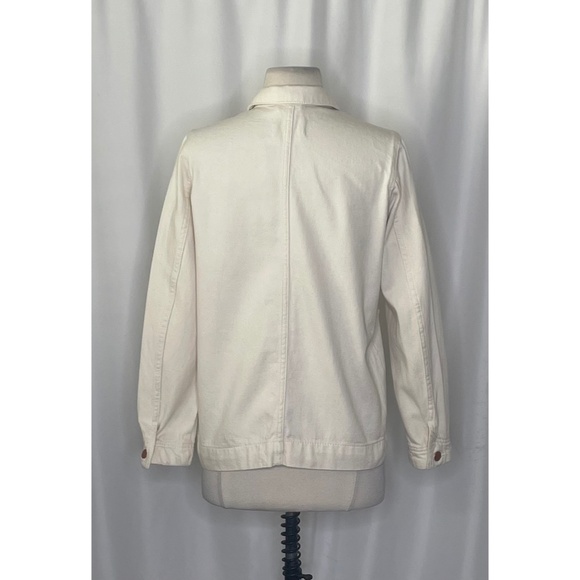 EVERLANE Denim Chore Jacket Bone Pockets Cream Off-White Outdoors X-Small - Picture 11 of 16